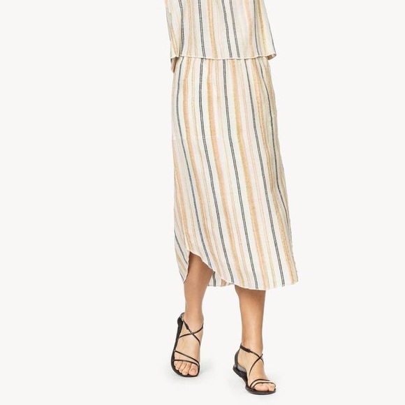 Striped Pull On Midi Skirt - Picture 2 of 5